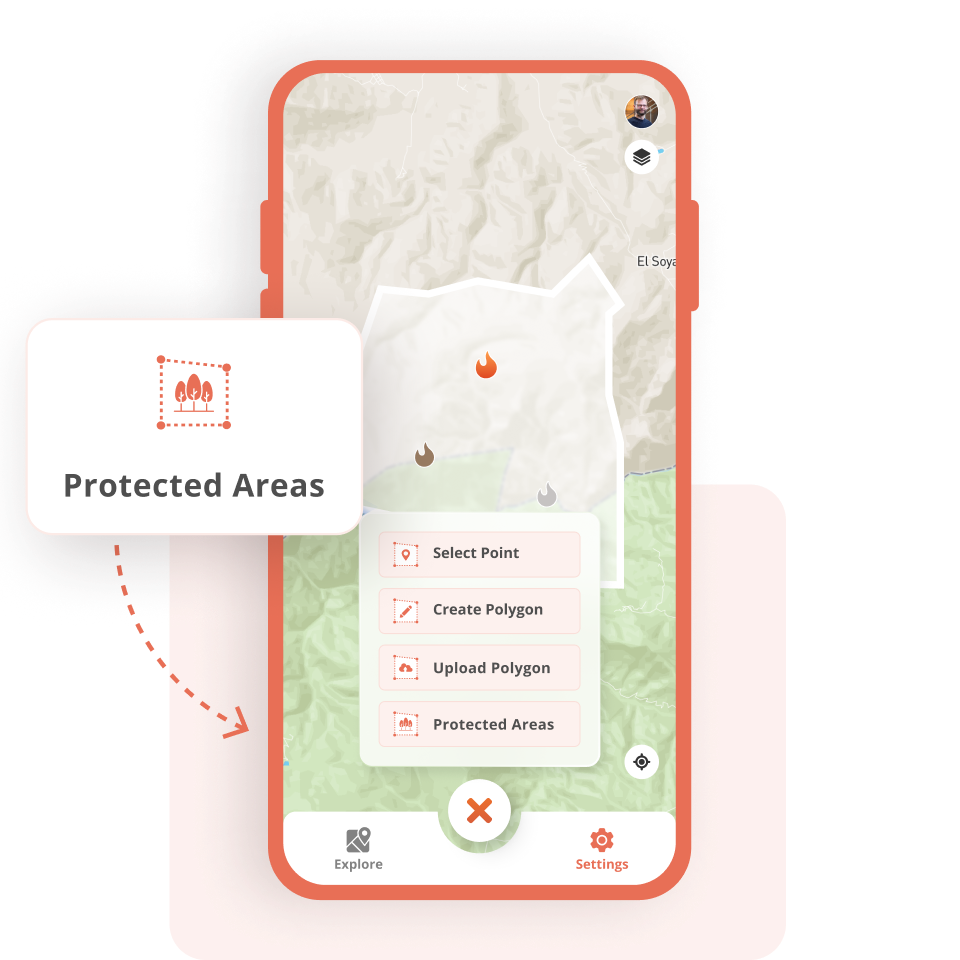 Protected Areas on the FireAlert App