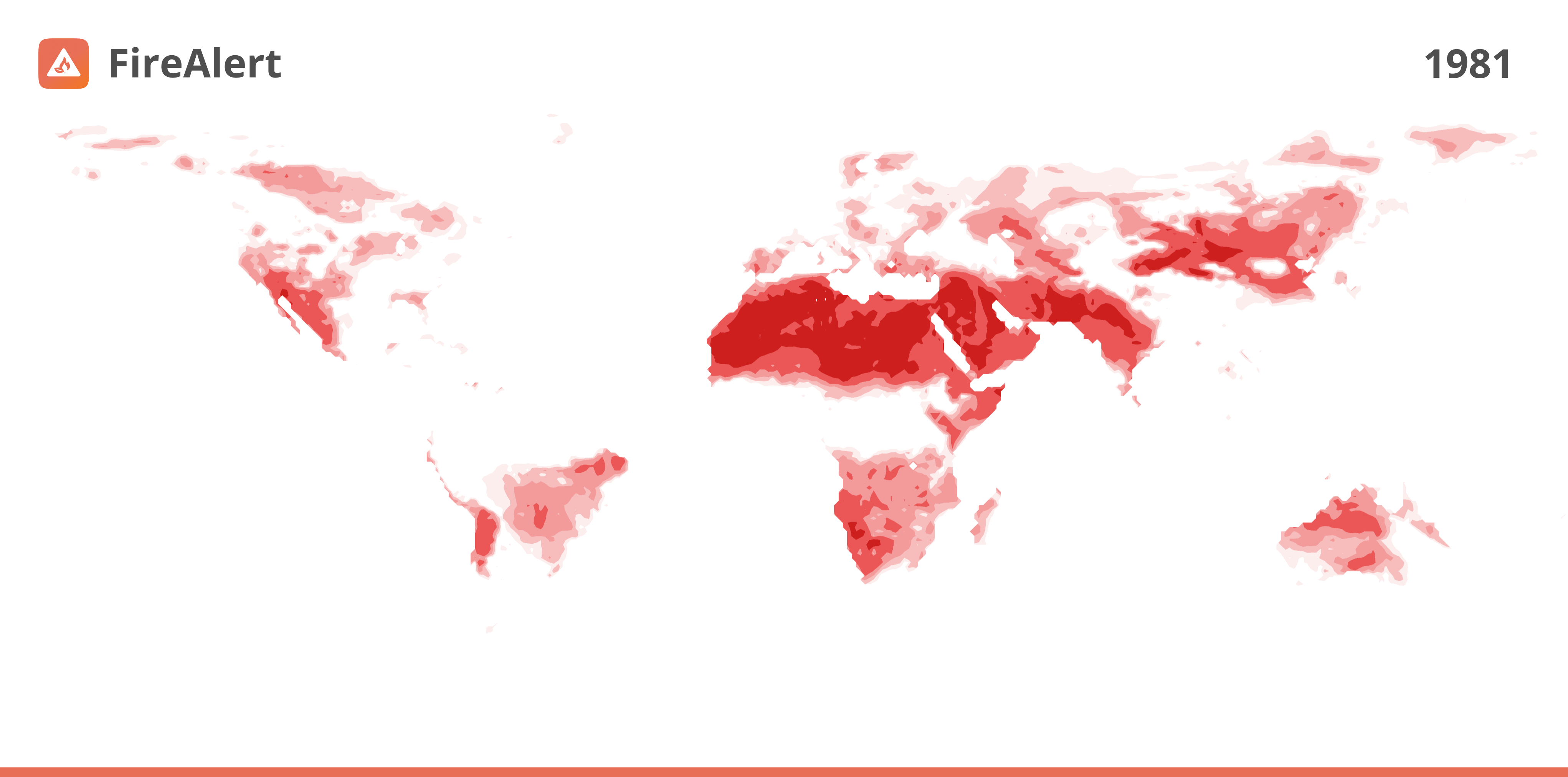 GIF showing FireAlerts across the world