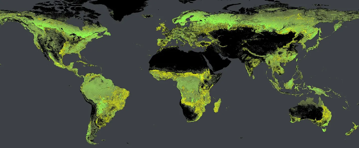 Trillion Trees heatmap by Plant for the Planet