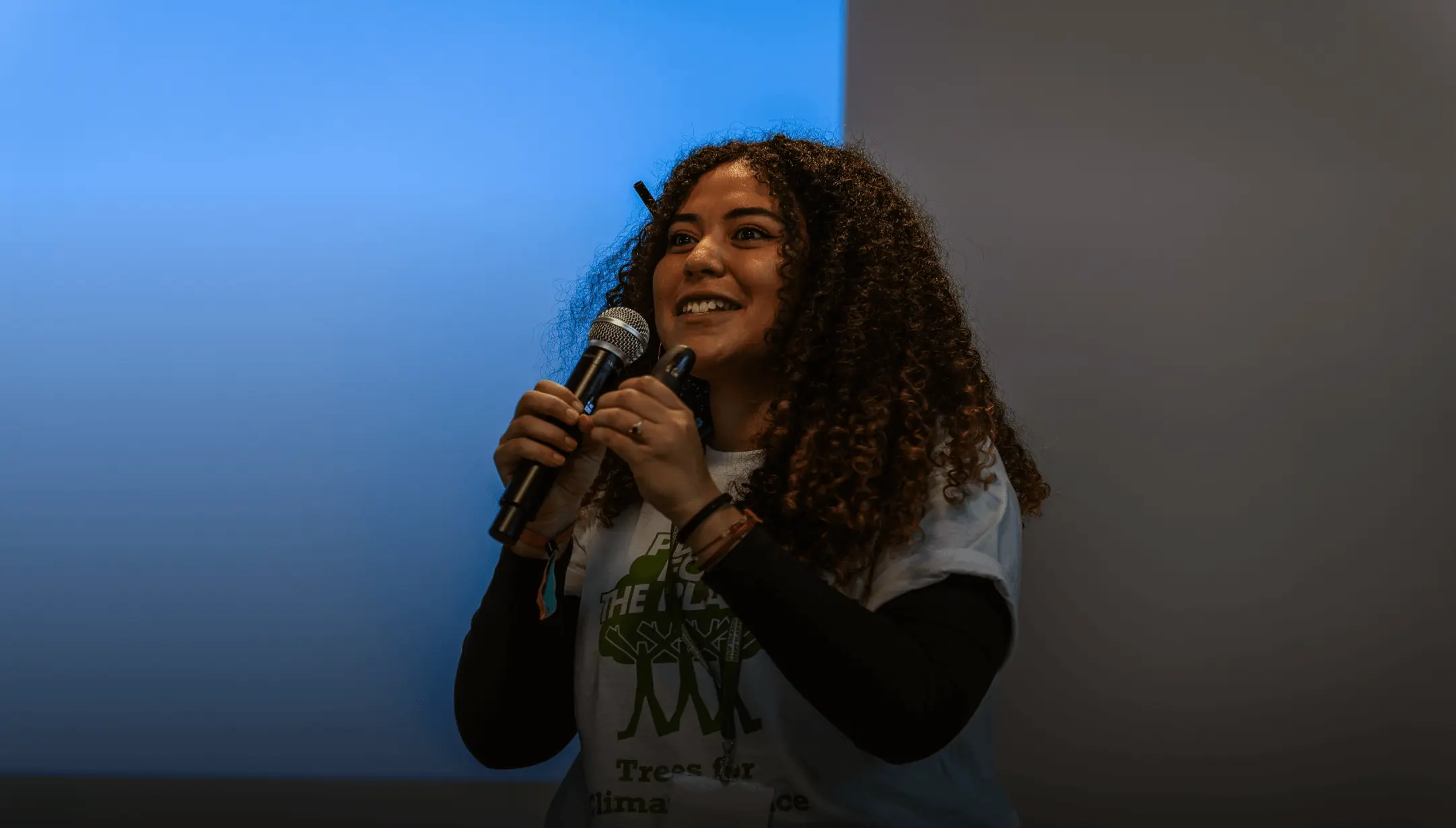 Paulina giving a speech by Plant for the Planet