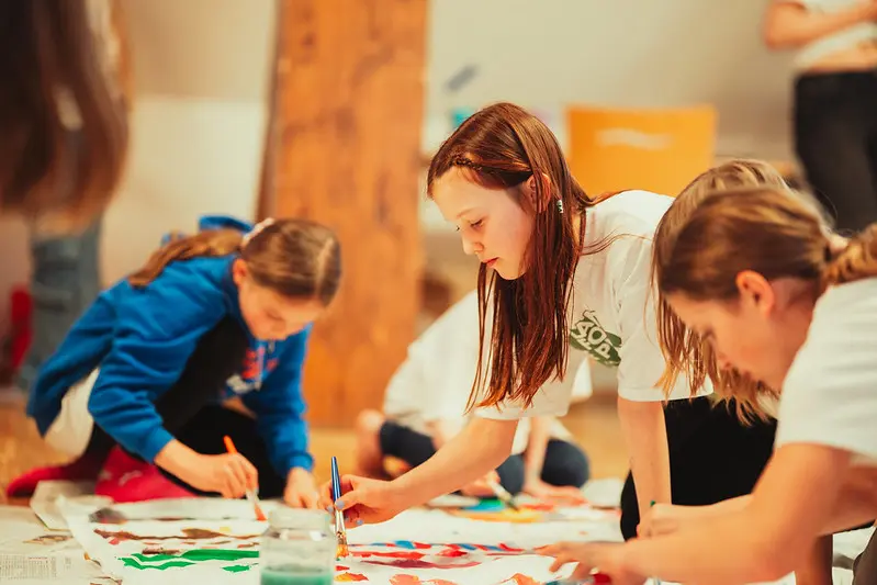 Ambassadors painting together during workshop by Plant-for-the-Planet.