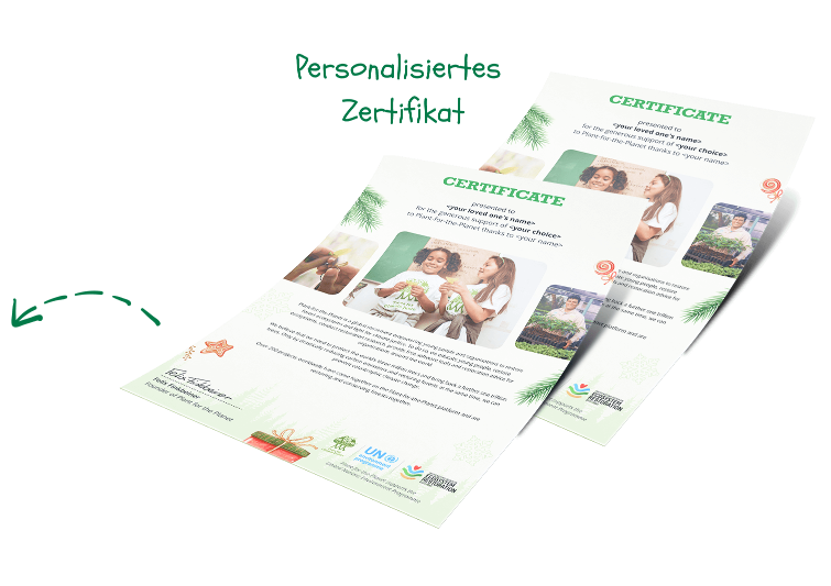 Personalized xmas gift certificate Plant-for-the-Planet
