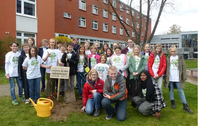 Ambassadors posing together after kiko by Plant-for-the-Planet.