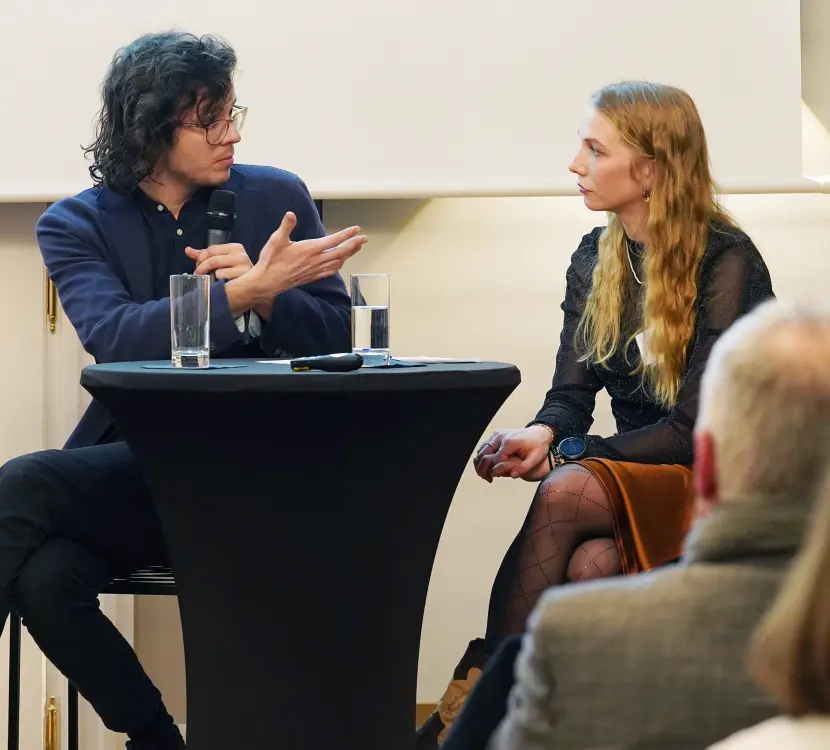 Felix and Jule at a conference by Plant-for-the-Planet