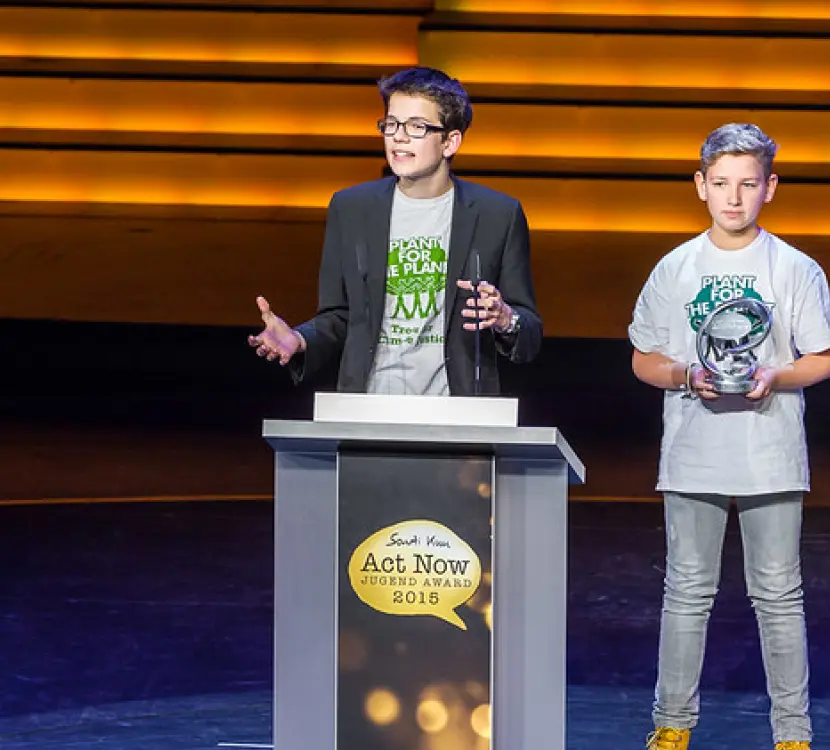 Felix at Act Now Award by Plant-for-the-Planet