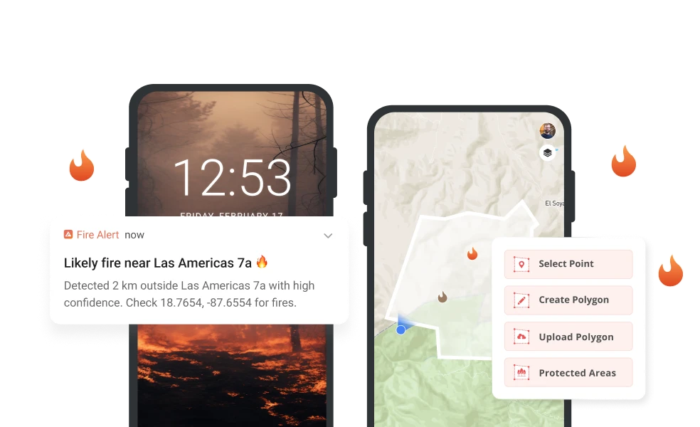 Firealert app preview by Plant-for-the-Planet
