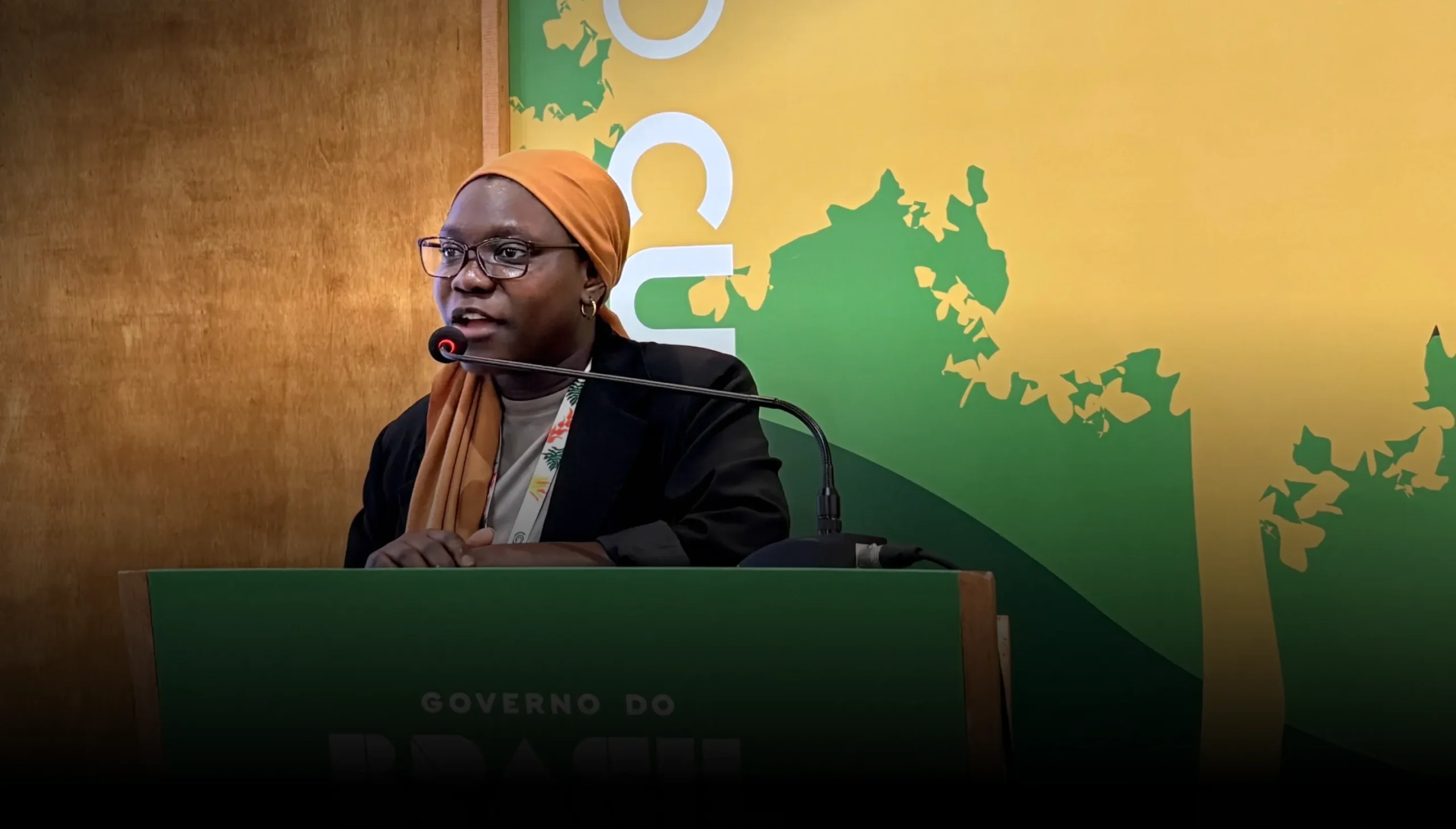 Fatou giving a speech at a event by Plant-for-the-Planet