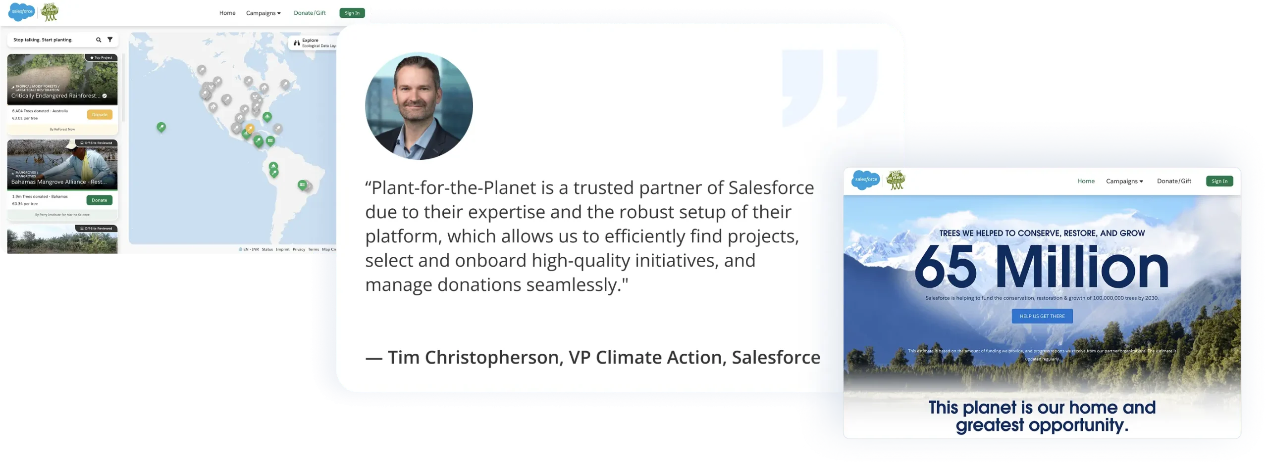 Salesforce webapp preview by Plant-for-the-Planet