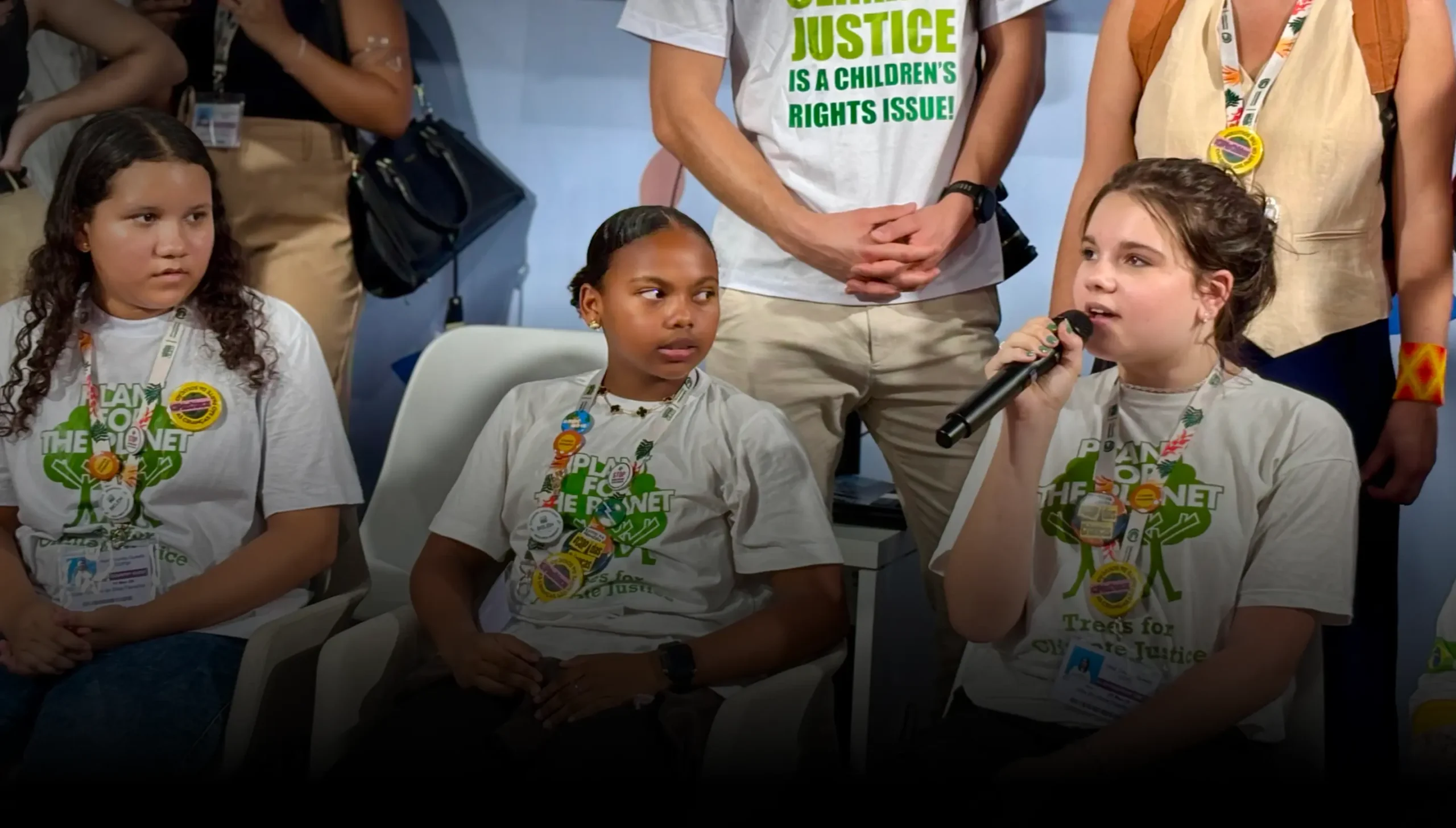 Young climate activists participating in a panel discussion by Plant-for-the-Planet
