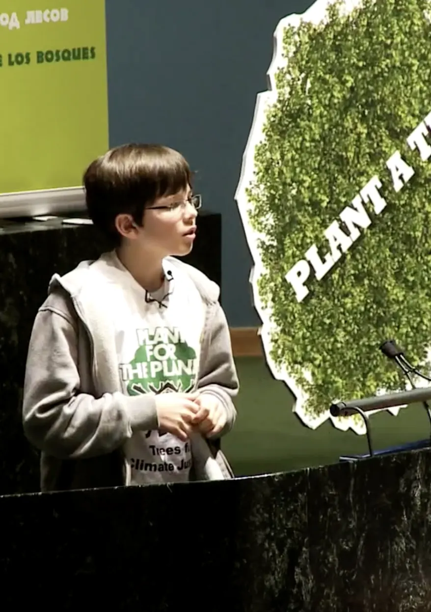 Felix speaks at the United Nations 2011 by Plant-for-the-Planet